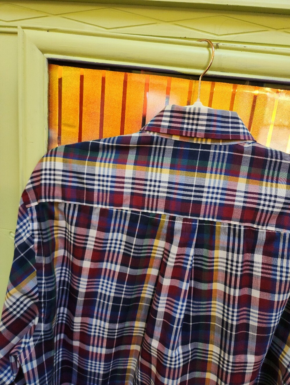 Men's Plaid Button-Down Shirt - Multicolor Size M - Picture 4 of 4